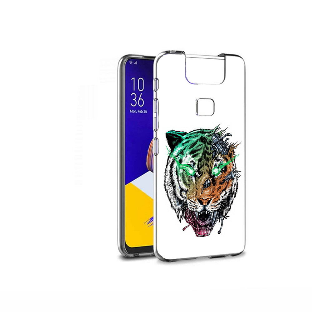 

Чехол MyPads Tocco для Asus ZenFone 6 (ZS630KL) робо-тигр, Прозрачный, Tocco