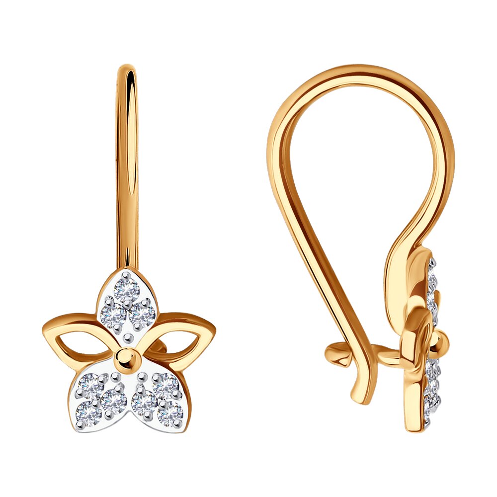 

Серьги из красного золота Diamant 31-120-01485-1, фианит, 31-120-01485-1