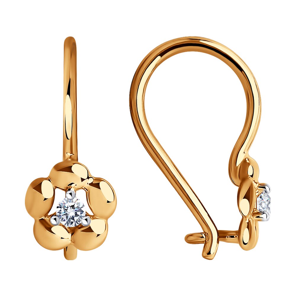 

Серьги из красного золота Diamant 31-120-01487-1, фианит, 31-120-01487-1
