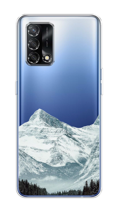 

Чехол на OPPO A74 4G "Горы арт 1", Белый;зеленый, 256050-2