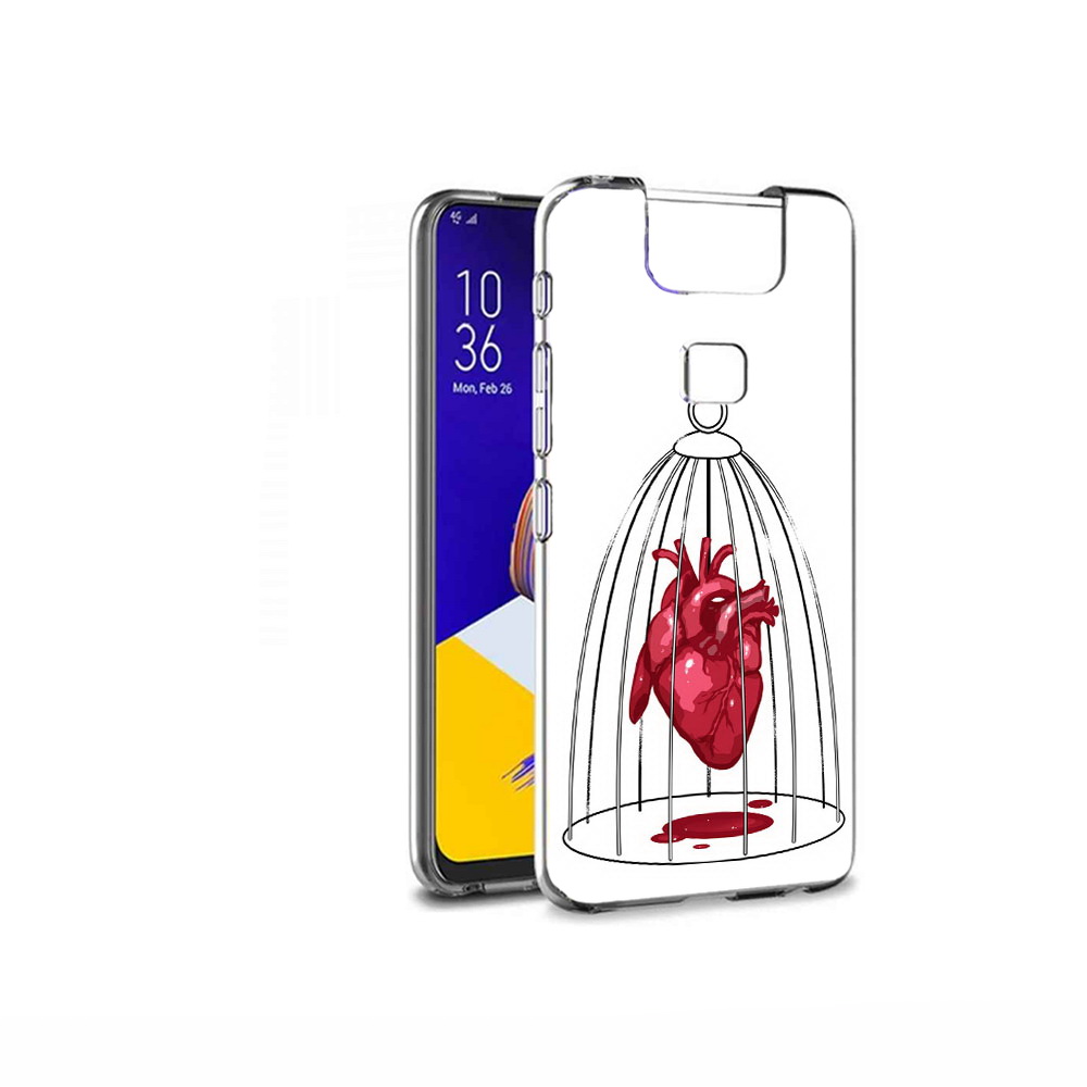 

Чехол MyPads Tocco для Asus ZenFone 6 (ZS630KL) сердце в клетке, Прозрачный, Tocco