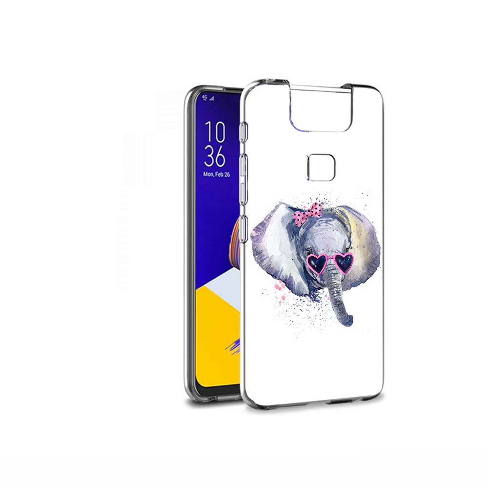 

Чехол MyPads Tocco для Asus ZenFone 6 (ZS630KL) слоник в очках, Прозрачный, Tocco