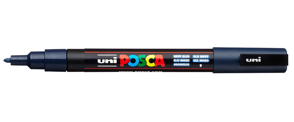 Маркер Uni POSCA PC-3M 0,9-1,3мм овальный  (темно-синий (navy blue) 9)