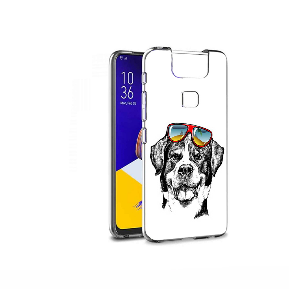 

Чехол MyPads Tocco для Asus ZenFone 6 (ZS630KL) счастливая собака, Прозрачный, Tocco