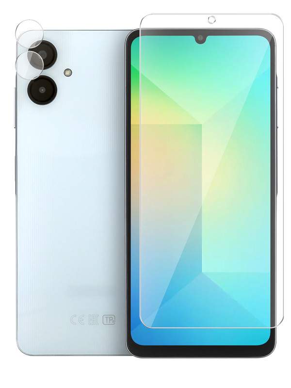 

Защитное стекло Brozo на экран и камеру Samsung Galaxy A06 гибридное прозрачное, Samsung Galaxy A06