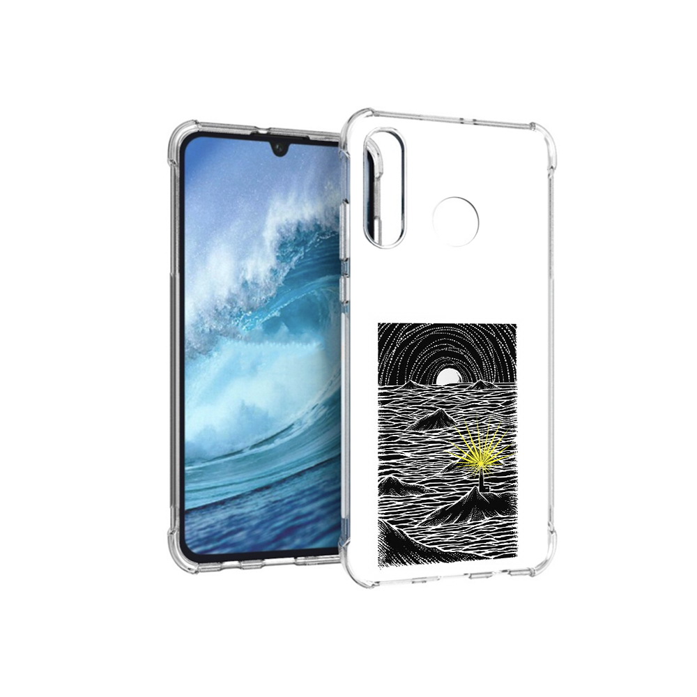 

Чехол MyPads Tocco для Huawei P30 Lite маяк в черно белом море, Прозрачный, Tocco