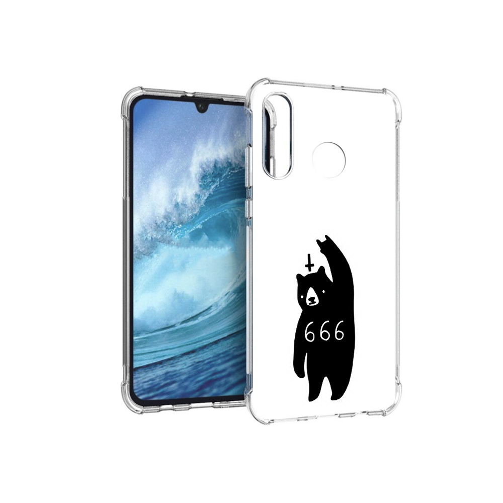 

Чехол MyPads Tocco для Huawei P30 Lite медведь 666, Прозрачный, Tocco