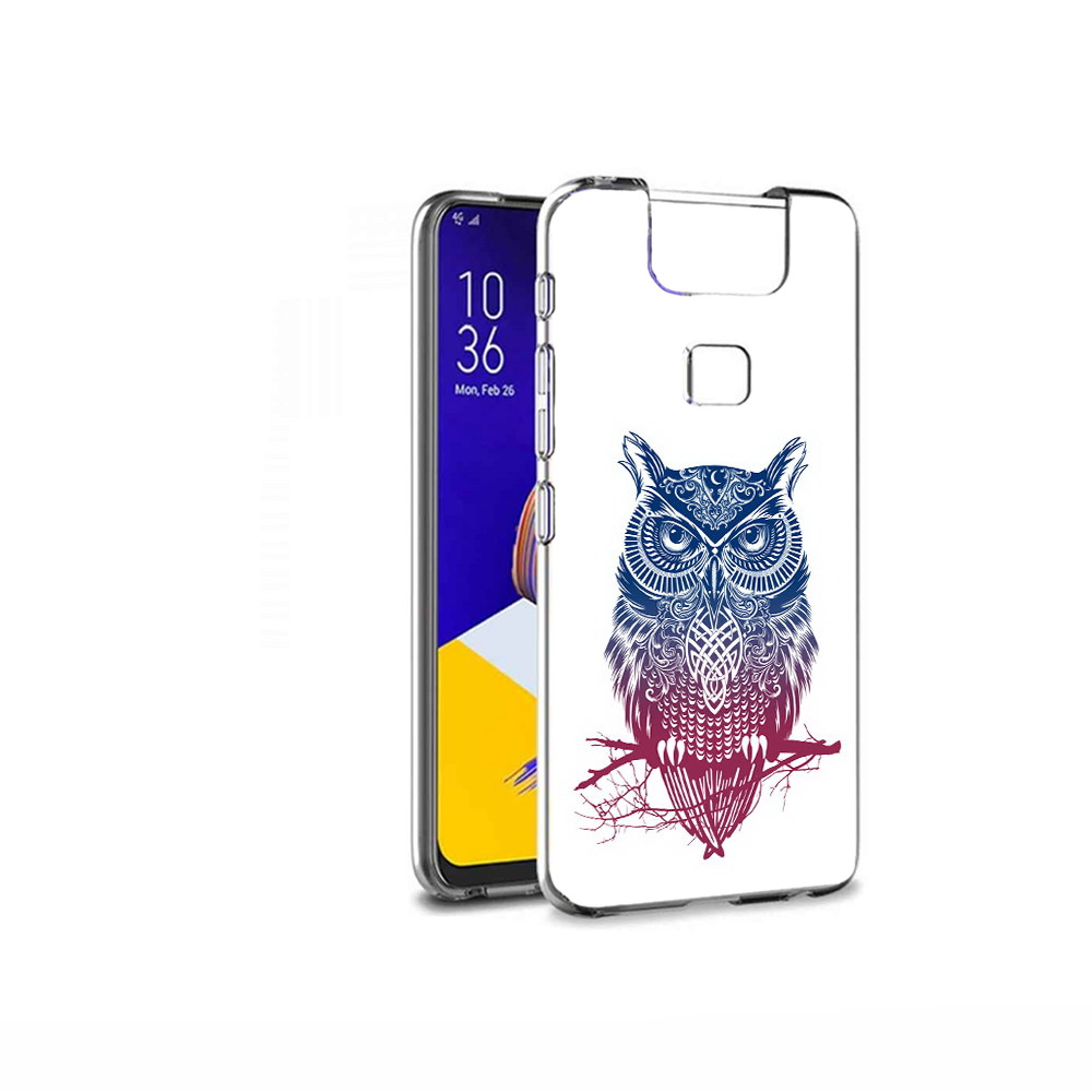 Чехол MyPads Tocco для Asus ZenFone 6 (ZS630KL) хиппи сова
