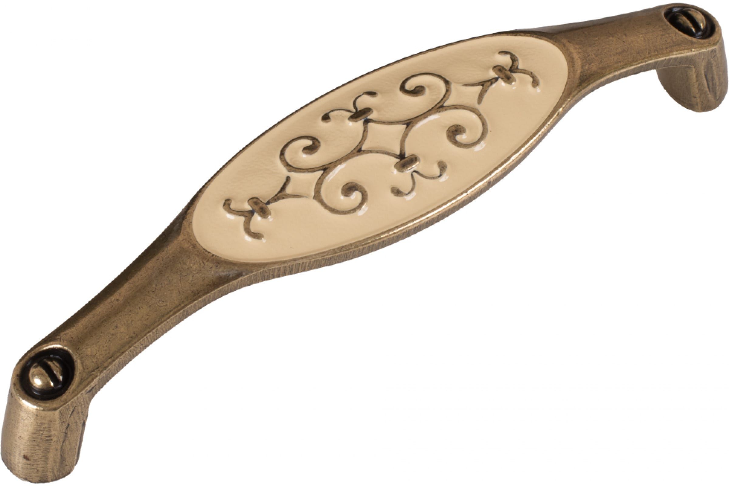 

ОФК Ручка скоба 1150-128 ст.бронза+кремовый 1755