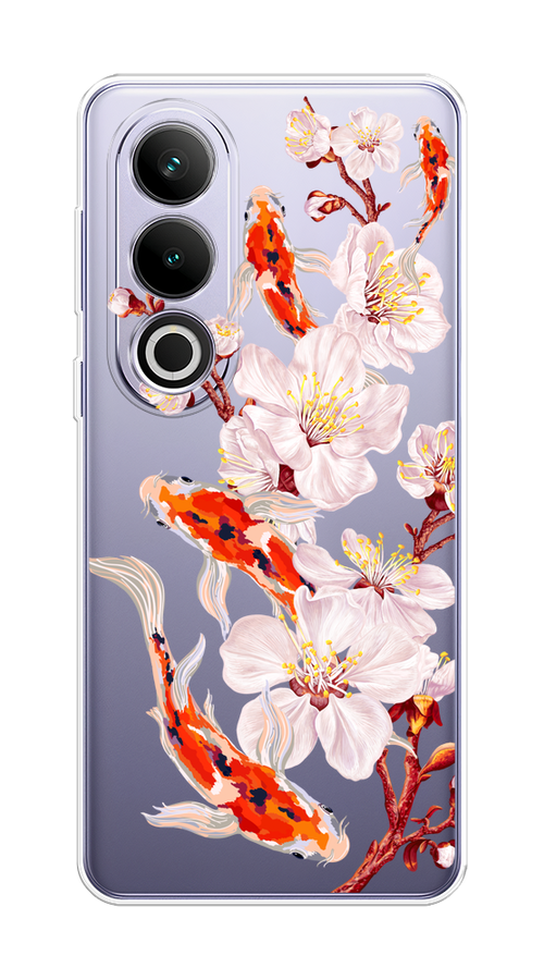 

Чехол на OnePlus Ace 3V "Карпы и сакура", Оранжевый;розовый;бежевый;прозрачный, 154850-1
