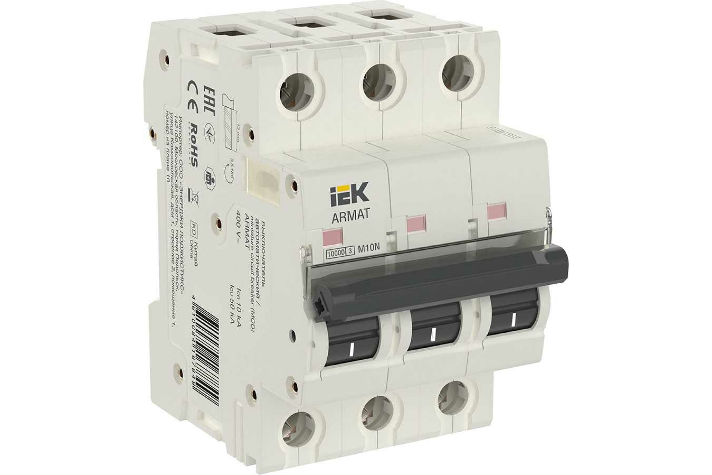 

IEK ARMAT Авт. выкл. M10N 3P C 40А AR-M10N-3-C040