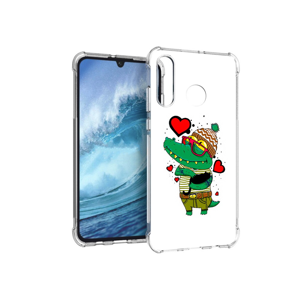 

Чехол MyPads Tocco для Huawei P30 Lite Влюбленный крокодил, Прозрачный, Tocco