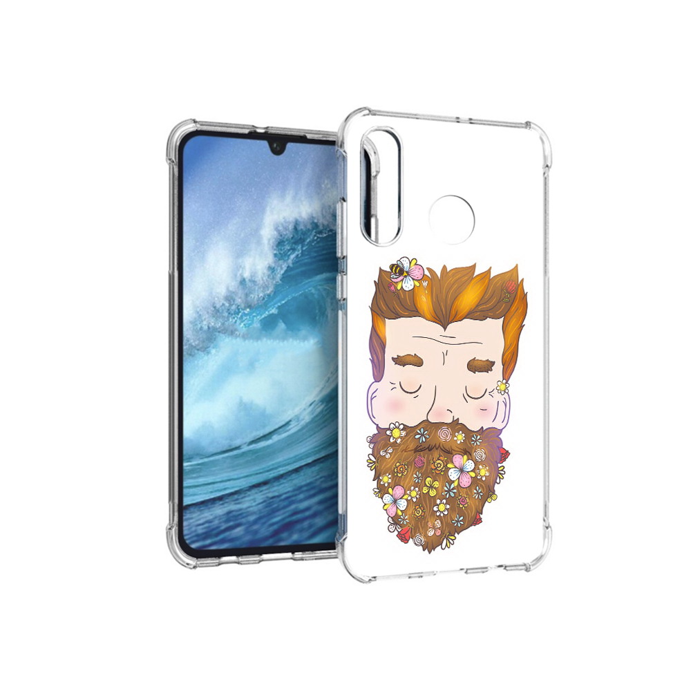 

Чехол MyPads Tocco для Huawei P30 Lite мужчина с цветами в бороде, Прозрачный, Tocco