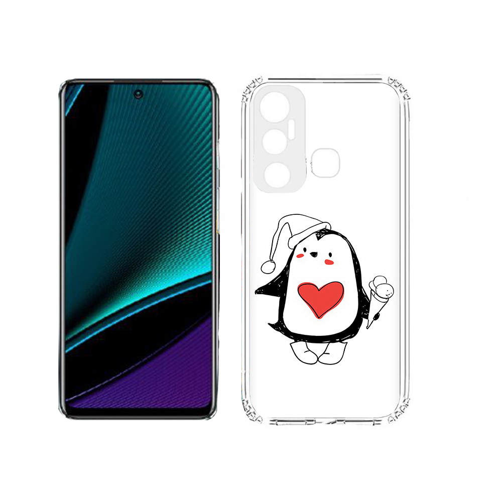 

Чехол MyPads Tocco для Infinix Hot 11s Пингвин с мороженым, Прозрачный, Tocco