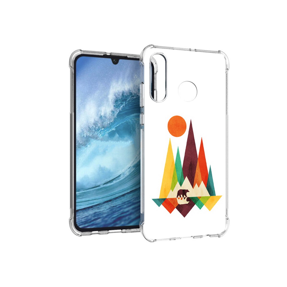

Чехол MyPads Tocco для Huawei P30 Lite нарисованные горы с медведем, Прозрачный, Tocco