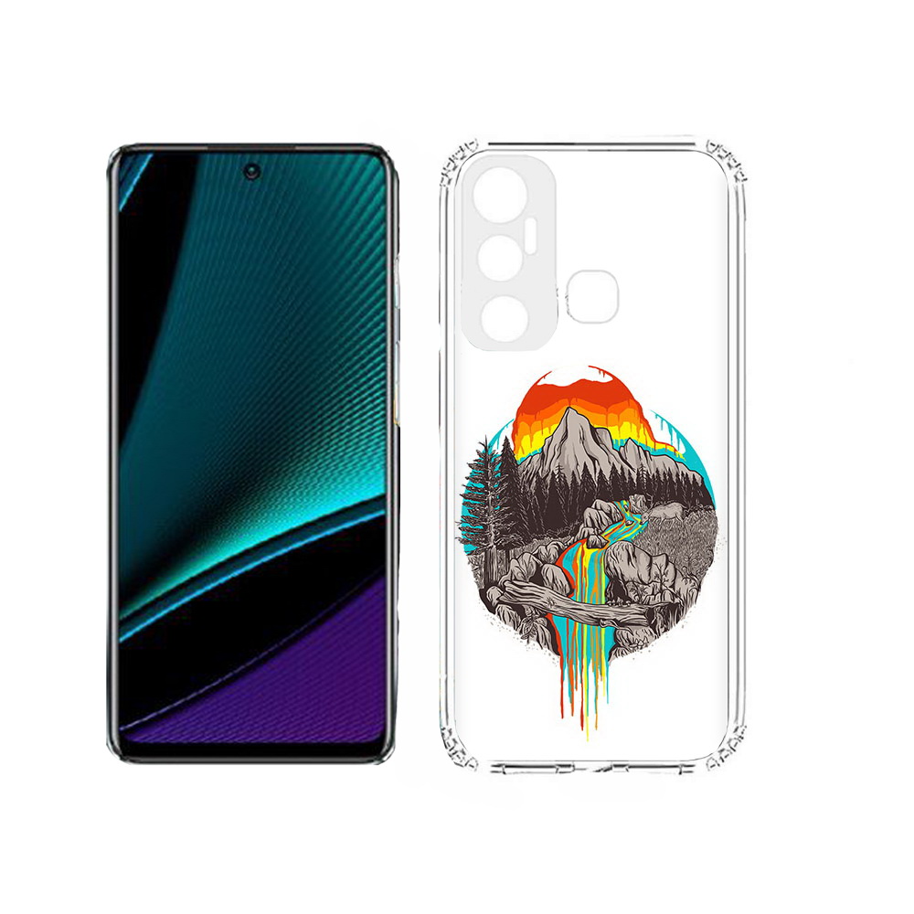 

Чехол MyPads Tocco для Infinix Hot 11s Радужный водопад, Прозрачный, Tocco