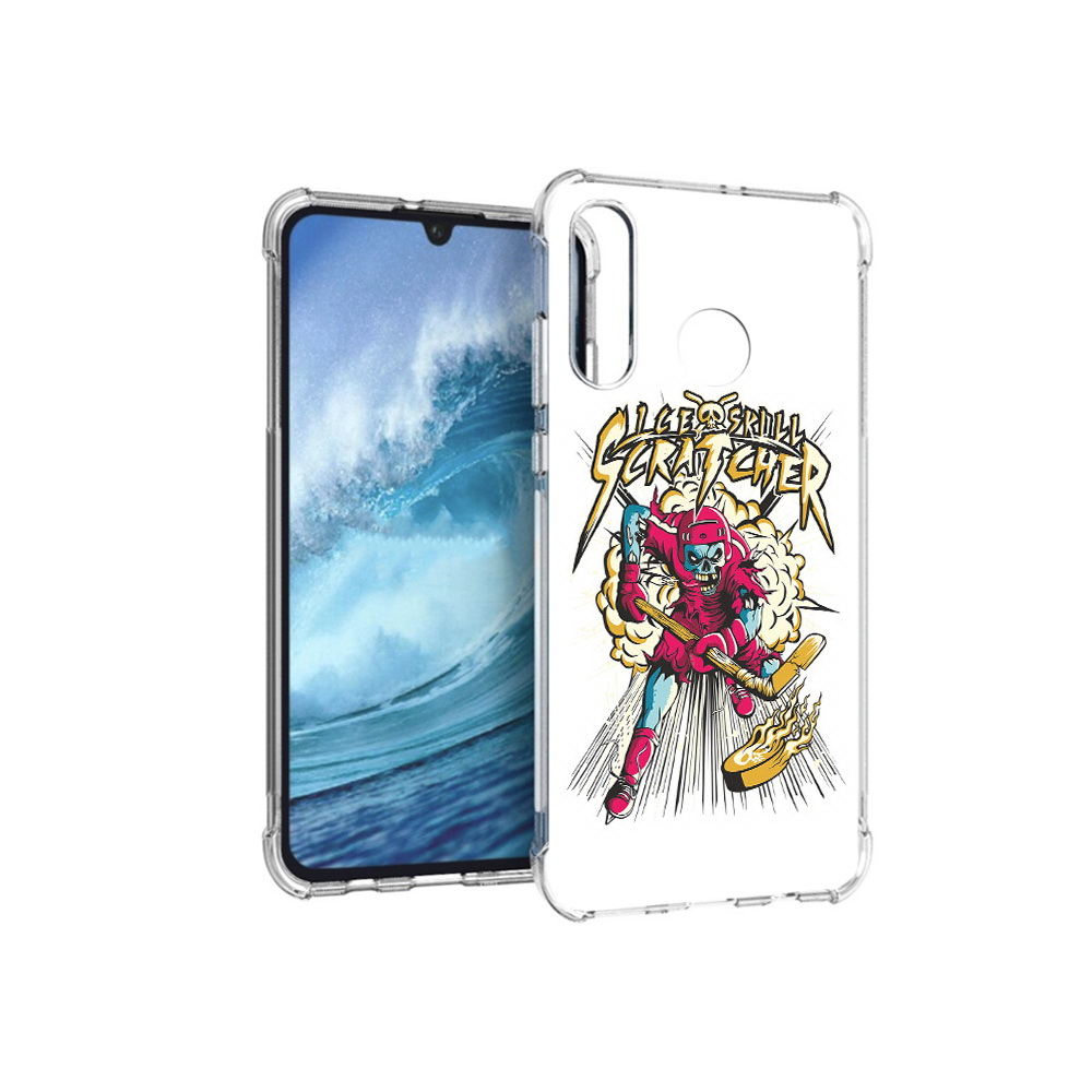 

Чехол MyPads Tocco для Huawei P30 Lite нарисованный скелет хоккеист, Прозрачный, Tocco