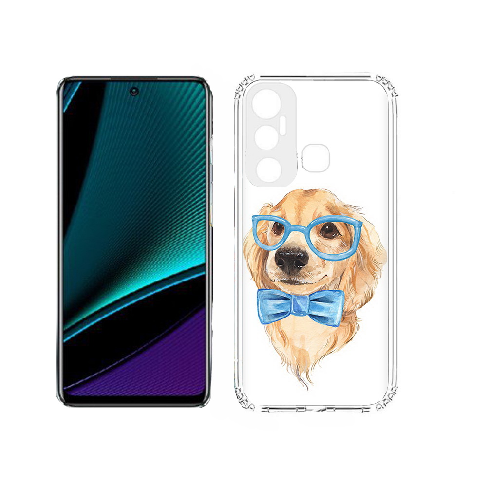 

Чехол MyPads Tocco для Infinix Hot 11s Собака интеллигент, Прозрачный, Tocco