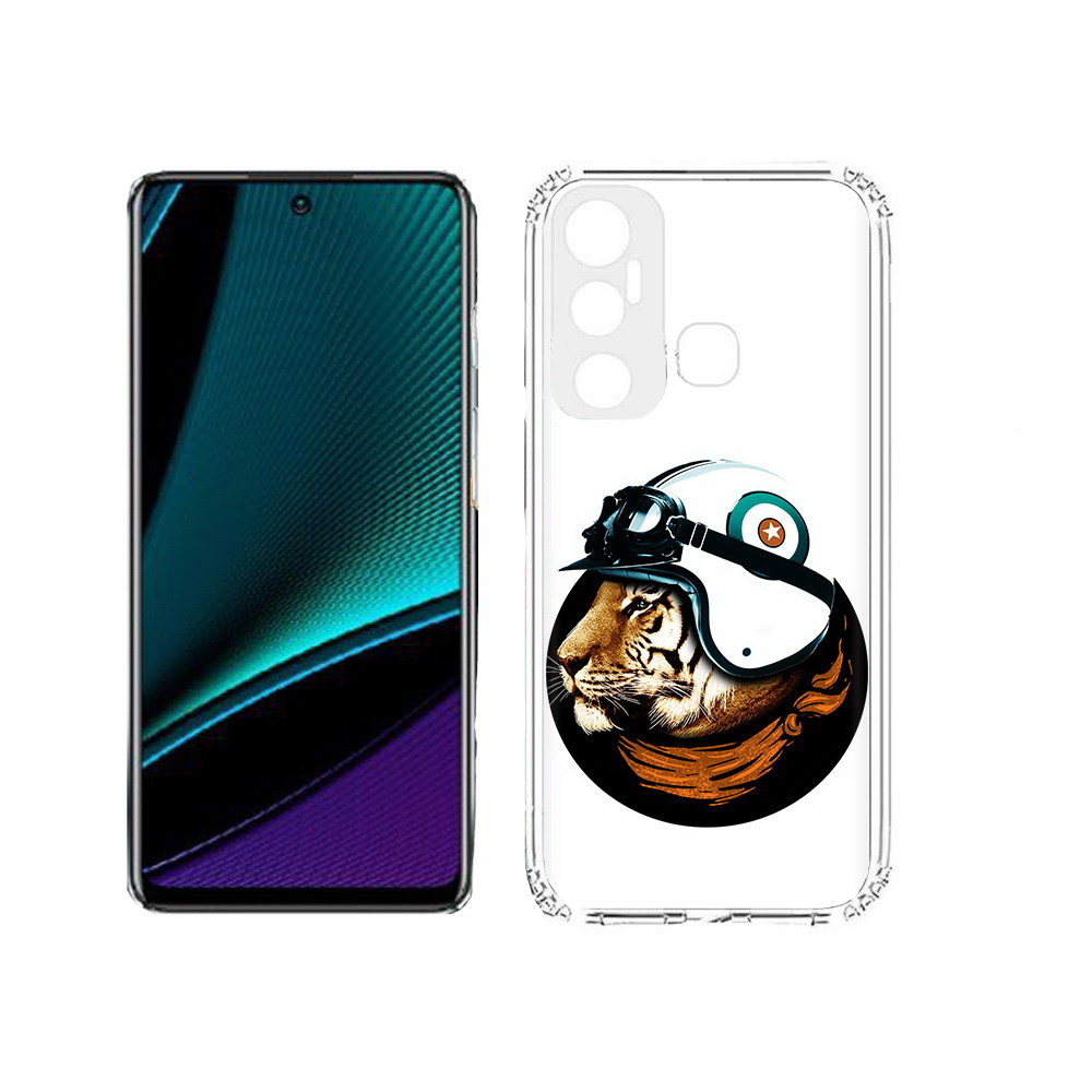 

Чехол MyPads Tocco для Infinix Hot 11s Тигр в шлеме, Прозрачный, Tocco
