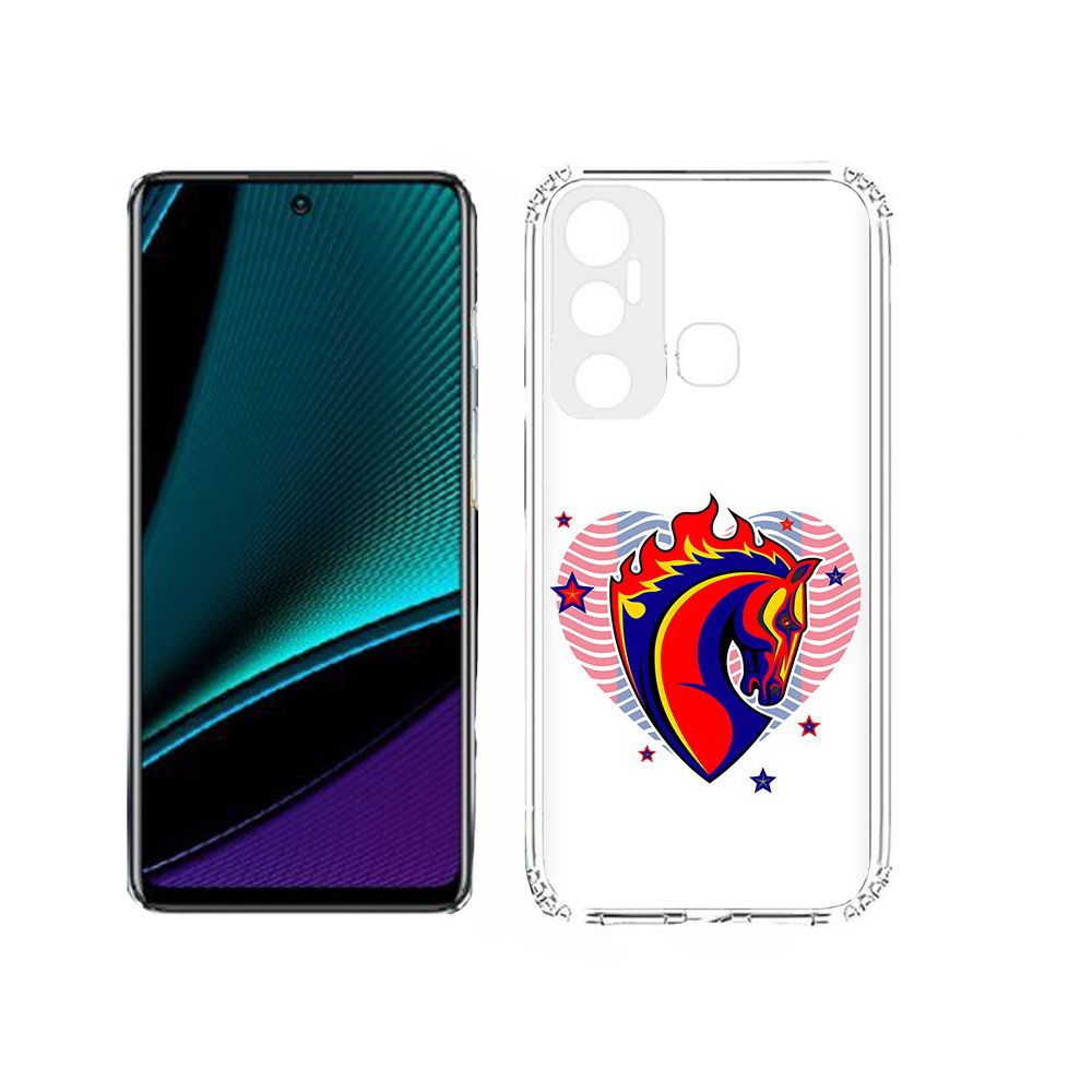 

Чехол MyPads Tocco для Infinix Hot 11s ФК ЦСЛ Лошадь, Прозрачный, Tocco