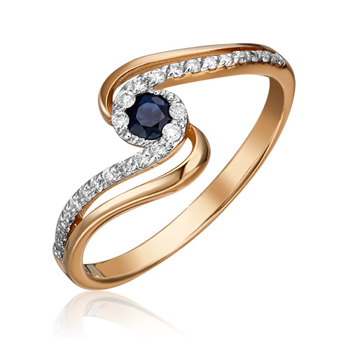 

Кольцо из золота р. 16,5 PLATINA jewelry 01-1505-00-105-1110-30, сапфир\бриллиант, 01-1505-00-105-1110-30