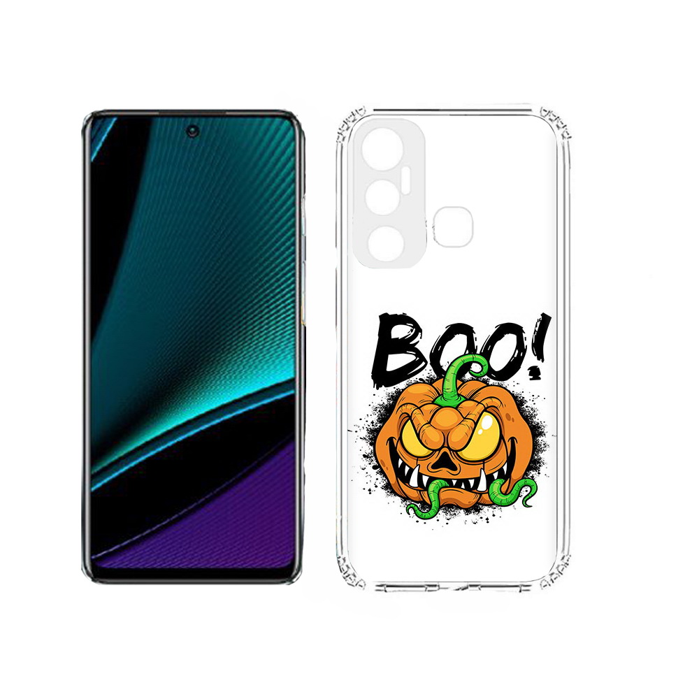 

Чехол MyPads Tocco для Infinix Hot 11s Хэллоуин бу, Прозрачный, Tocco