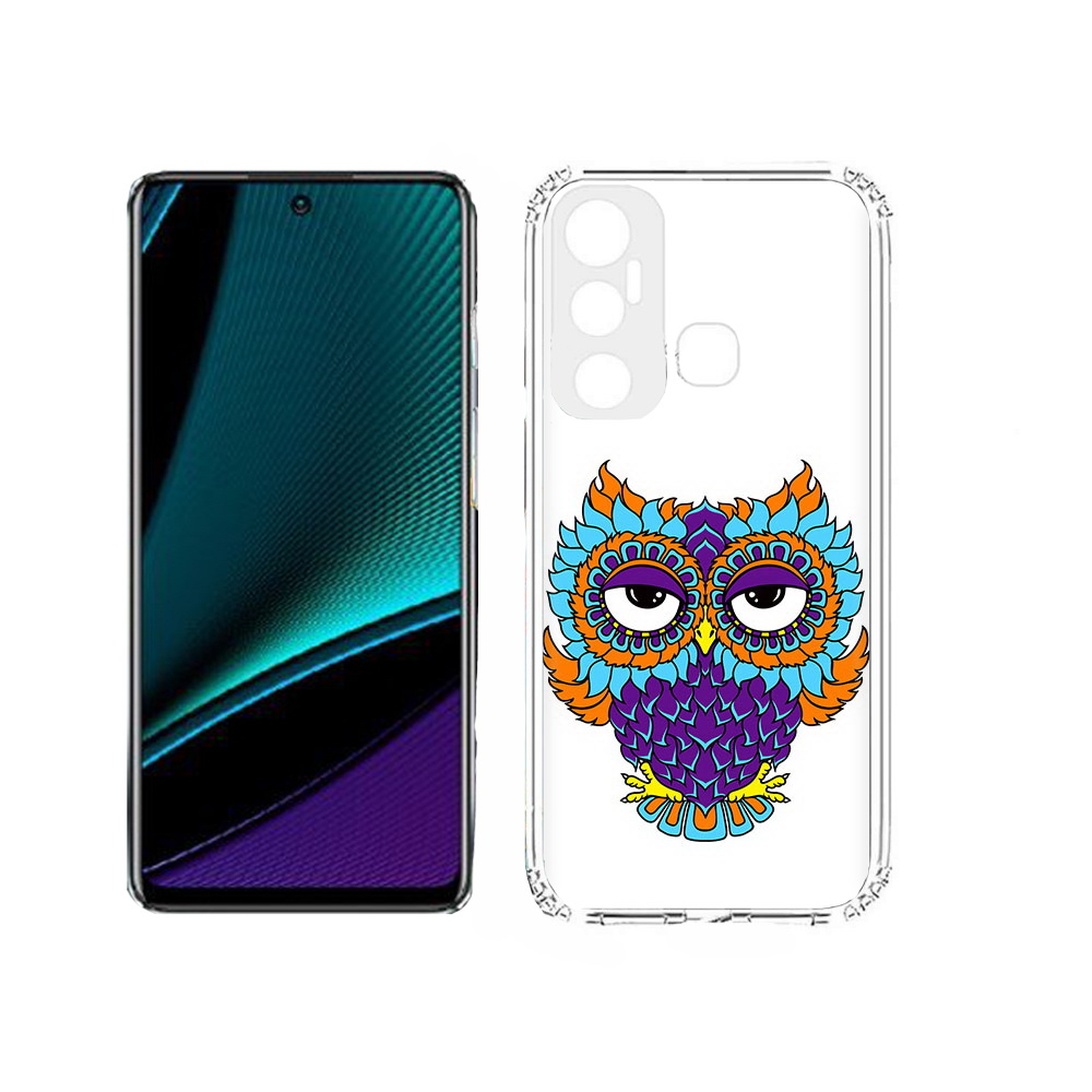 

Чехол MyPads Tocco для Infinix Hot 11s Цветная сова, Прозрачный, Tocco