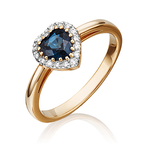 

Кольцо из золота р. 17 PLATINA jewelry 01-1512-00-105-1110-30, бриллиант\сапфир, 01-1512-00-105-1110-30