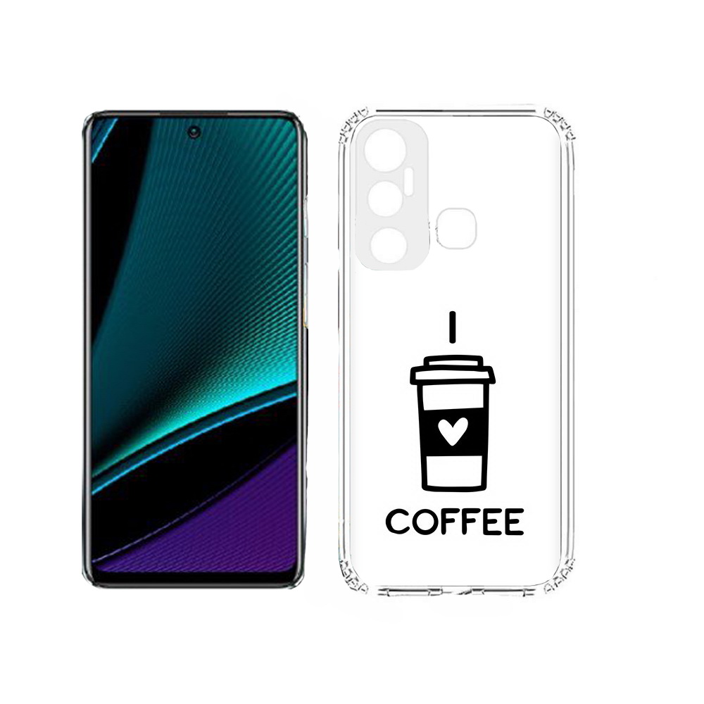 

Чехол MyPads Tocco для Infinix Hot 11s Я люблю кофе, Прозрачный, Tocco