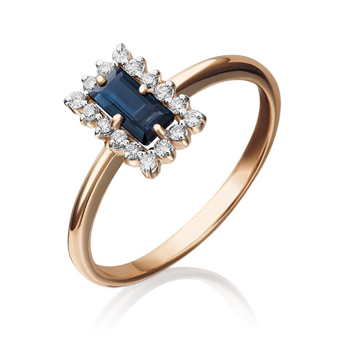 

Кольцо из золота р. 17 PLATINA jewelry 01-1514-00-105-1110-30, сапфир\бриллиант, 01-1514-00-105-1110-30