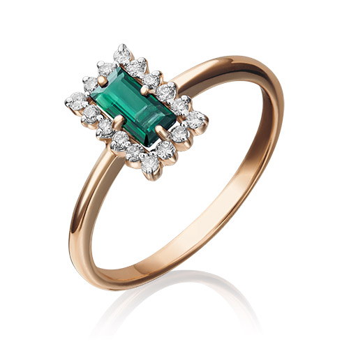 

Кольцо из золота р. , PLATINA jewelry 01-1514-00-106-1110-30, изумруд\бриллиант, 01-1514-00-106-1110-30