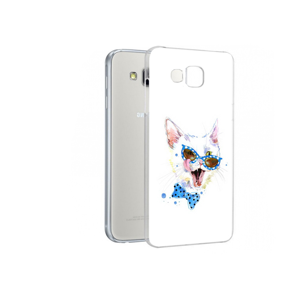 

Чехол MyPads Tocco для Samsung Galaxy A7 белый кот, Прозрачный, Tocco
