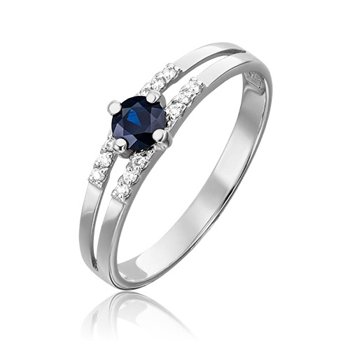

Кольцо из золота р. 17 PLATINA jewelry 01-1516-00-105-1120-30, сапфир\бриллиант, 01-1516-00-105-1120-30