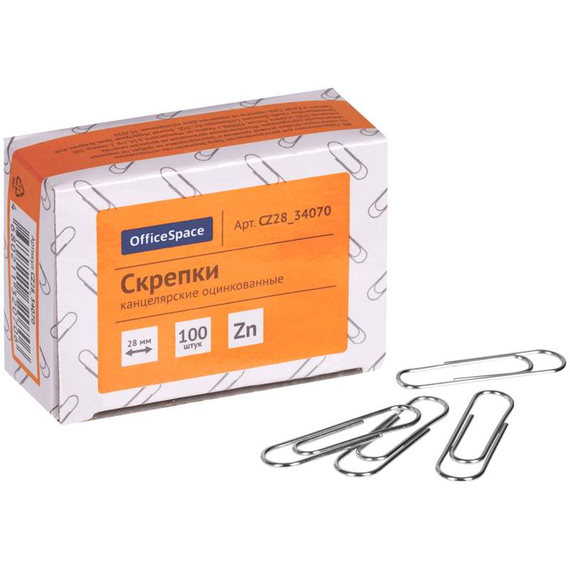 

Скрепки канцелярские Officespace 306918, 28 мм, 100 шт. х 10 упаковок