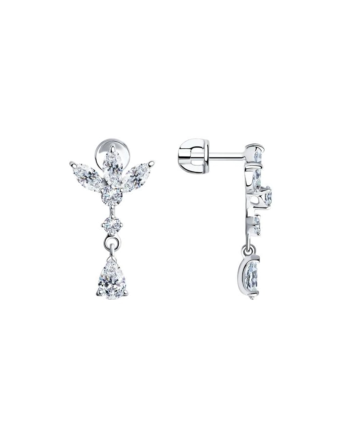 

Серьги пусеты из серебра TEO MAORI 894024823, фианит, 894024823