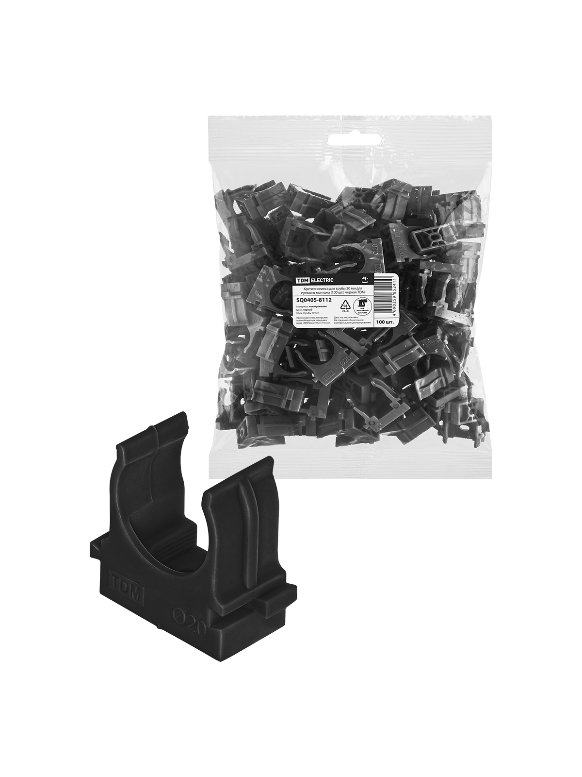 

Клипса с фиксатором TDM SQ0405-8112 Пластик 100