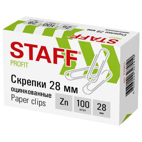 

Скрепки канцелярские Staff 270451, 28 мм, 100 шт. х 10 упаковок