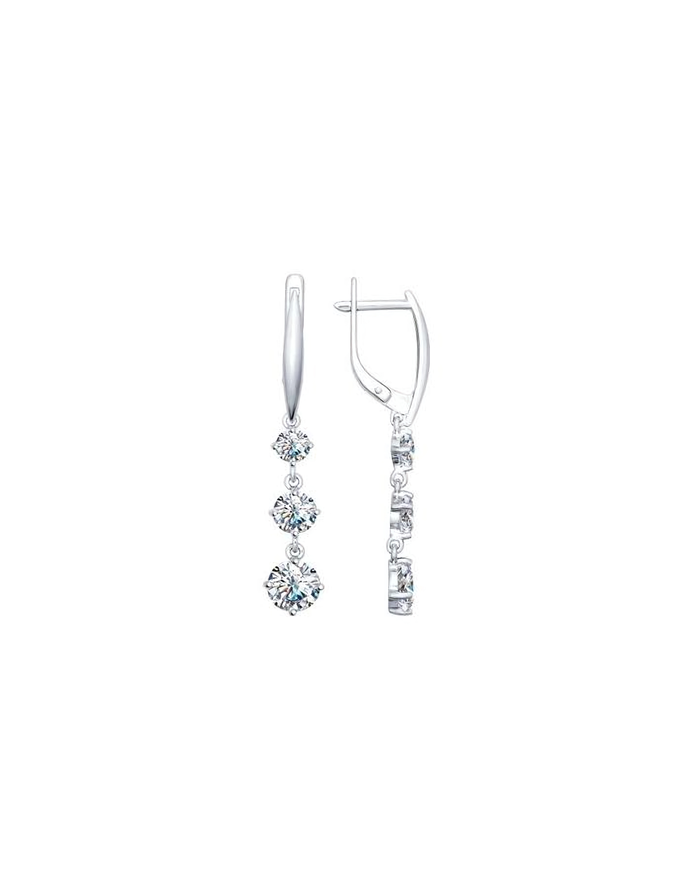 

Серьги подвески из серебра TEO MAORI 894025230, фианит, 894025230