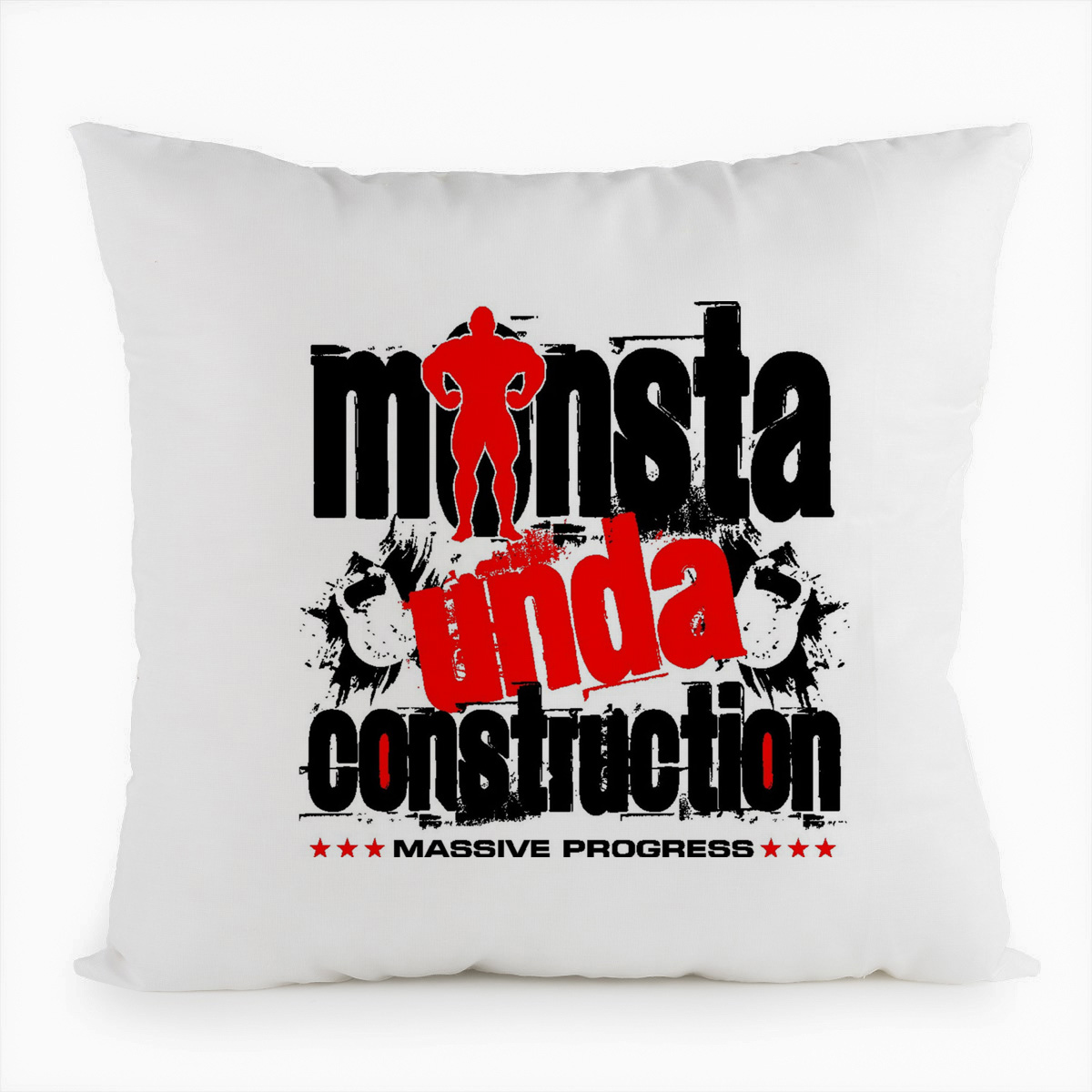 

Подушка белая CoolPodarok Monsta unda construction, Белый