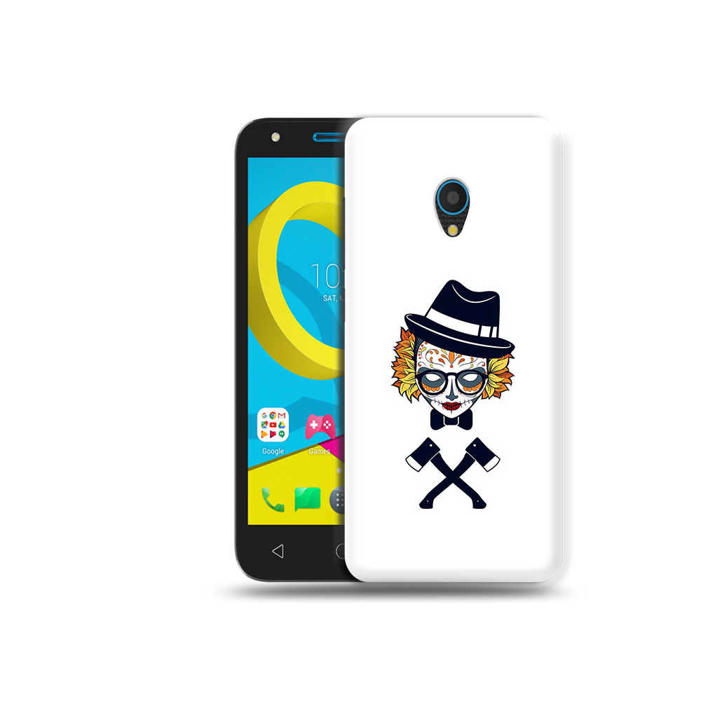 

Чехол MyPads Tocco для Alcatel U5 5047D девушка в маске с топорами рисунок, Tocco