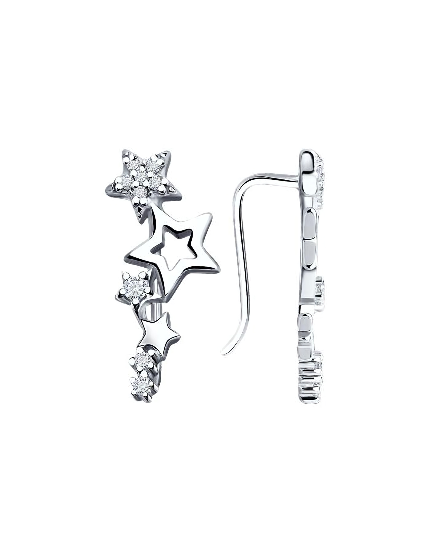 

Серьги каффы из серебра TEO MAORI 894025280, фианит, 894025280