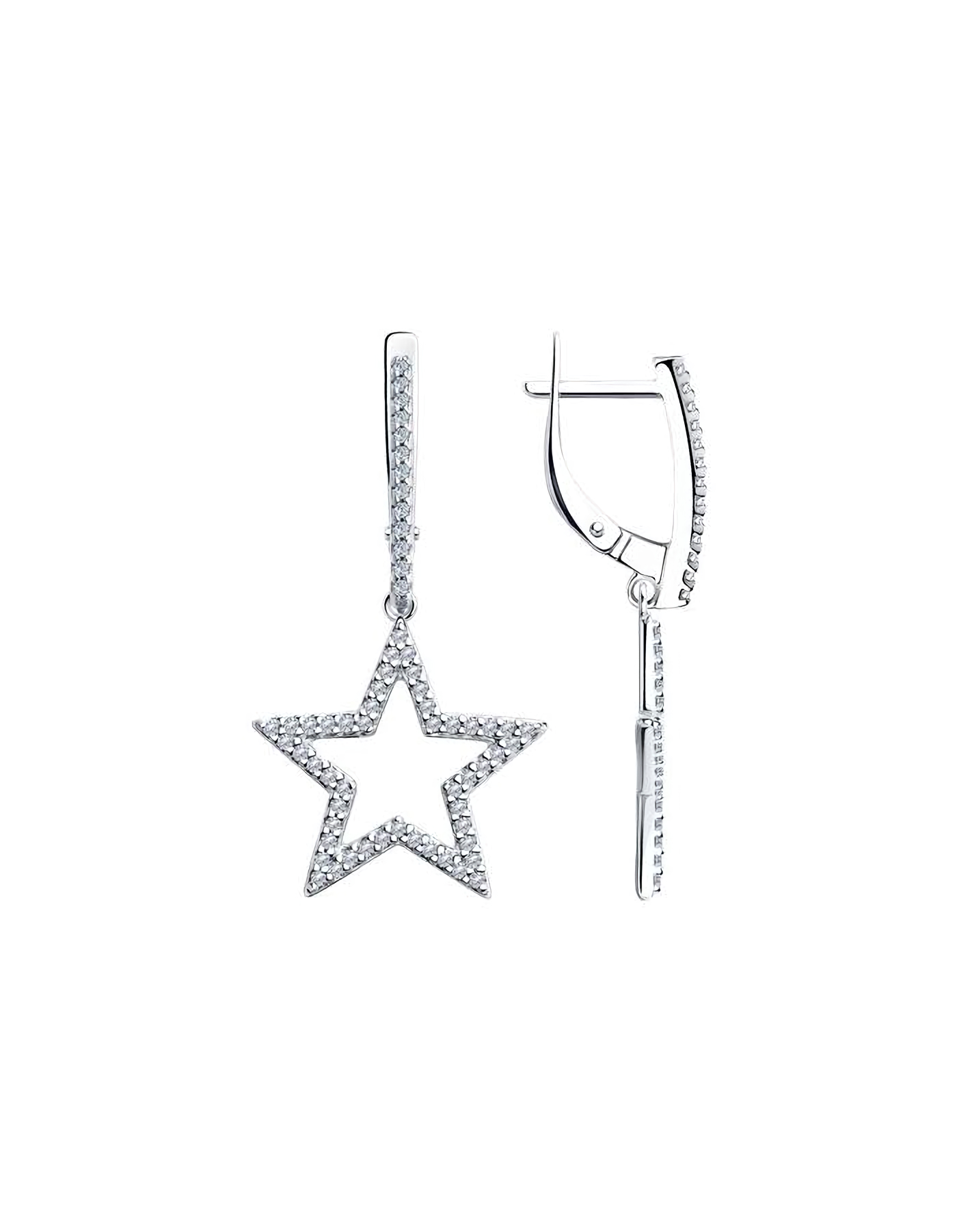 

Серьги подвески из серебра TEO MAORI 894025282, фианит, 894025282