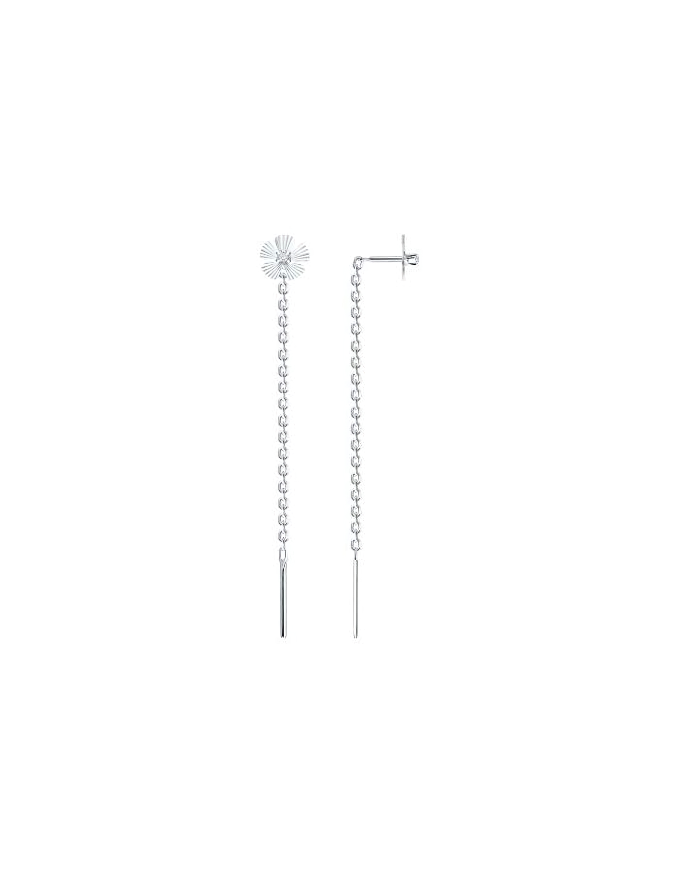 

Серьги продевки из серебра TEO MAORI 894025289, фианит, 894025289