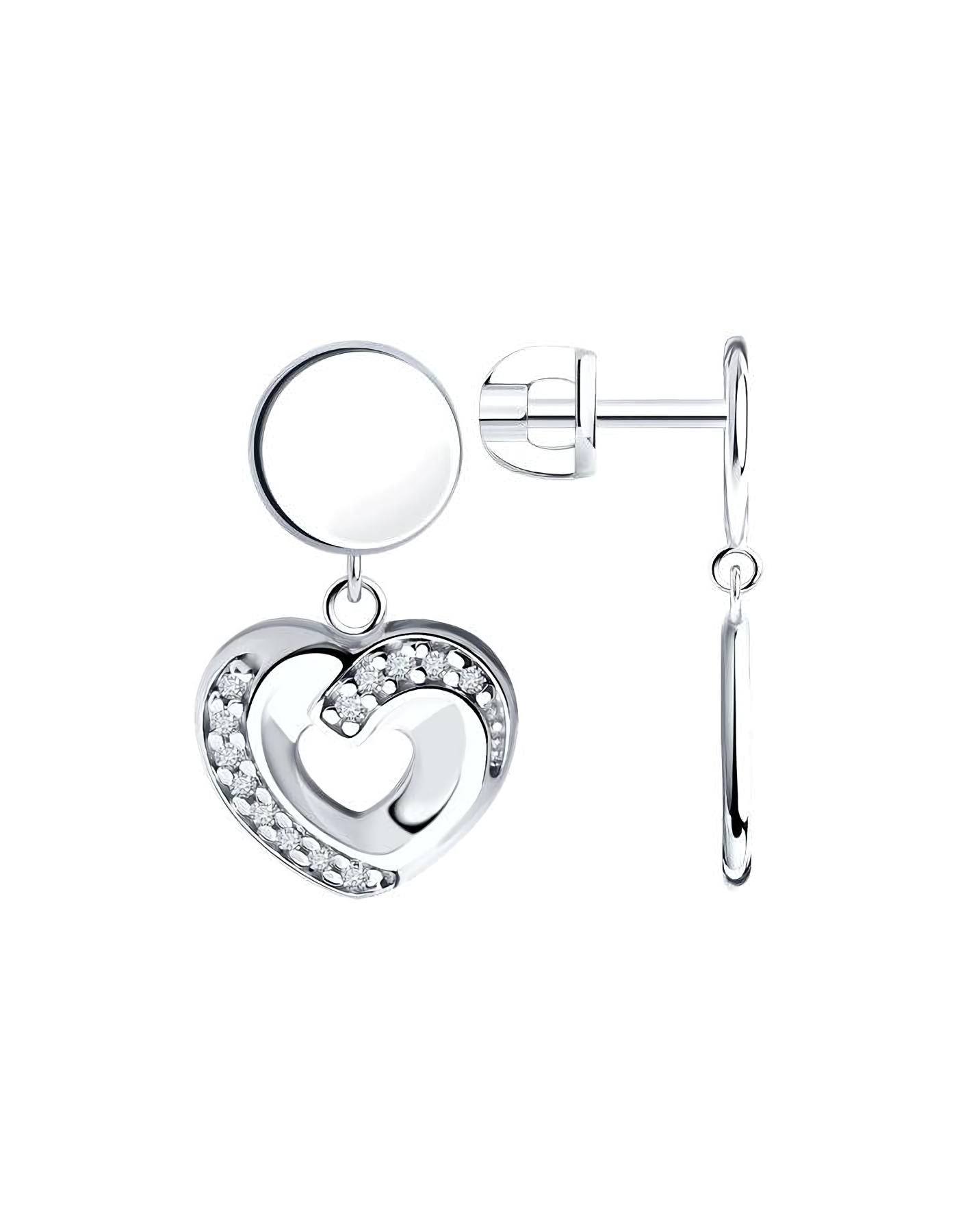 

Серьги подвески из серебра TEO MAORI 894025314, фианит, 894025314