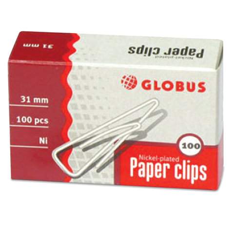 Скрепки канцелярские Globus 224971, 31 мм, 100 шт. х 27 упаковок
