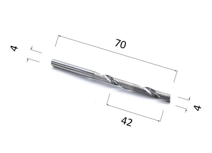Фреза спиральная однозаходная стружка вверх DJTOL AY1LX4.42 для станка ЧПУ фреза для маникюра безопасная 4 грани 1 2 × 2 5 мм в пластиковом футляре