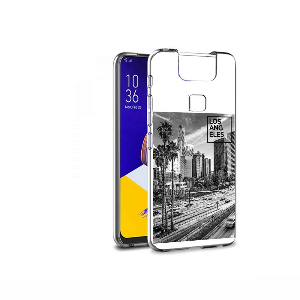

Чехол MyPads Tocco для Asus ZenFone 6 (ZS630KL) черно белый лос анджелес, Прозрачный, Tocco