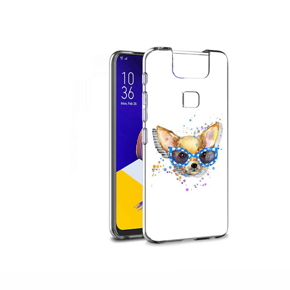 

Чехол MyPads Tocco для Asus ZenFone 6 (ZS630KL) чихуа-хуа в очках, Прозрачный, Tocco