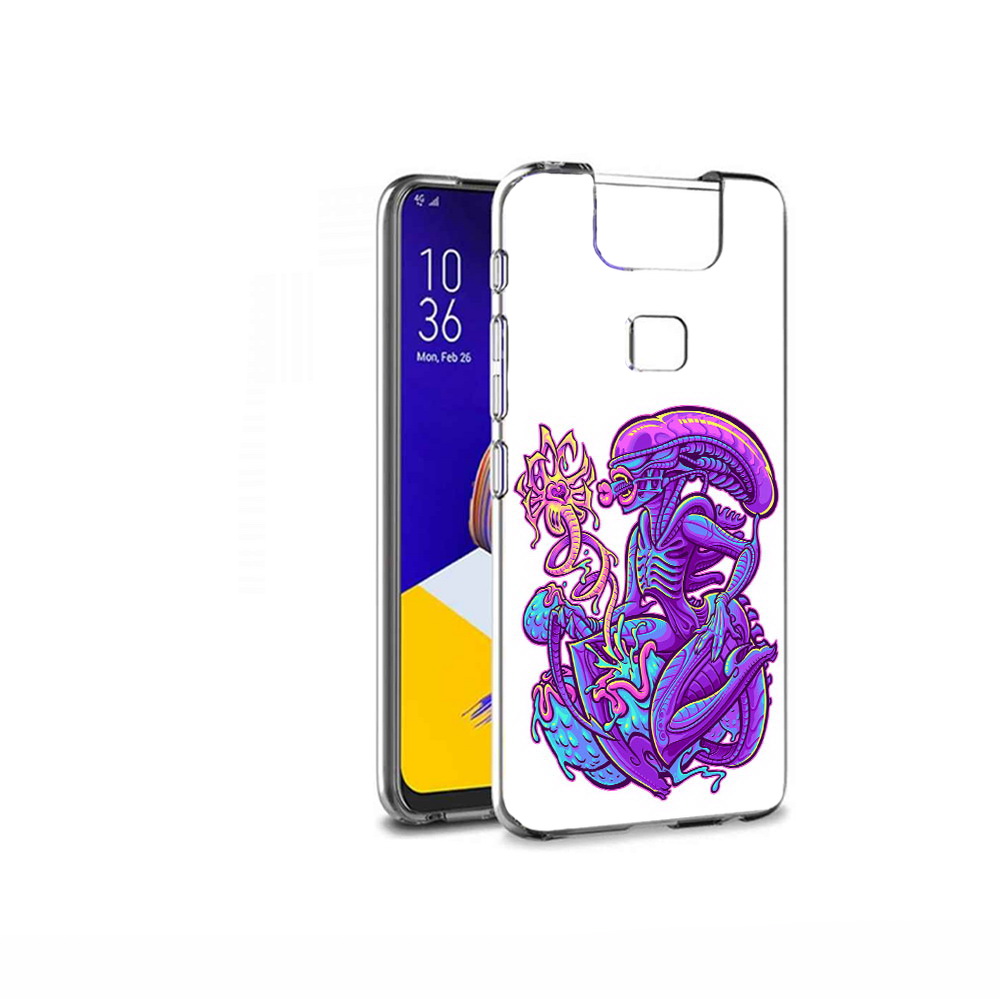 Чехол MyPads Tocco для Asus ZenFone 6 (ZS630KL) чужой фиолетовый цвет