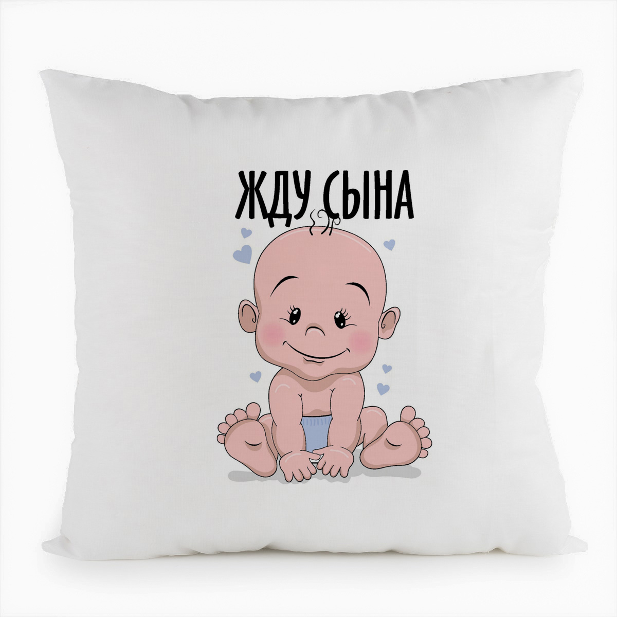 

Подушка белая CoolPodarok Здесь живет малышок (пузожитель), Белый